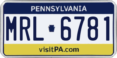 PA license plate MRL6781
