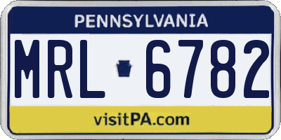 PA license plate MRL6782