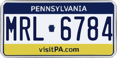 PA license plate MRL6784