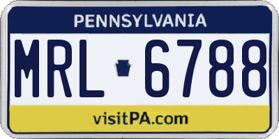 PA license plate MRL6788