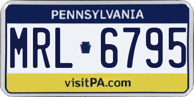 PA license plate MRL6795