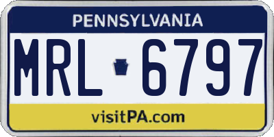 PA license plate MRL6797