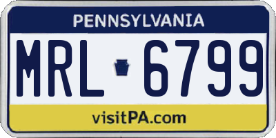 PA license plate MRL6799