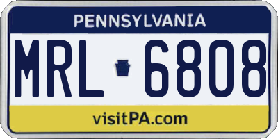 PA license plate MRL6808