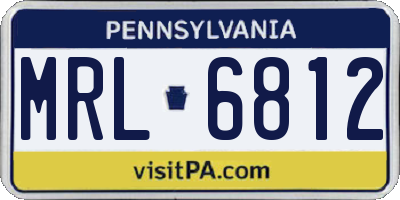 PA license plate MRL6812