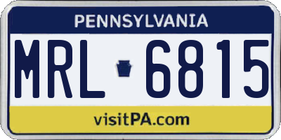 PA license plate MRL6815