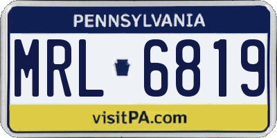 PA license plate MRL6819