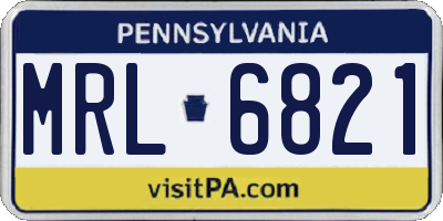 PA license plate MRL6821