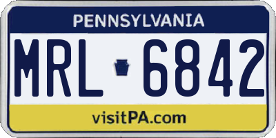 PA license plate MRL6842