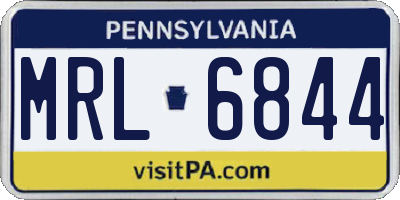 PA license plate MRL6844
