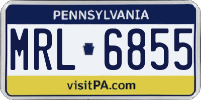 PA license plate MRL6855