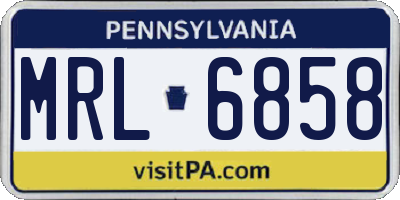 PA license plate MRL6858