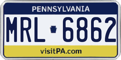 PA license plate MRL6862