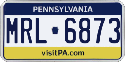 PA license plate MRL6873
