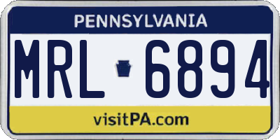PA license plate MRL6894