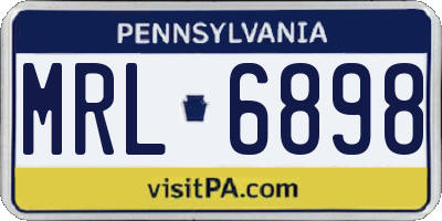 PA license plate MRL6898