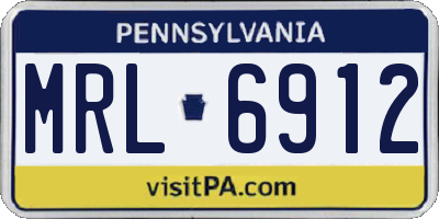 PA license plate MRL6912