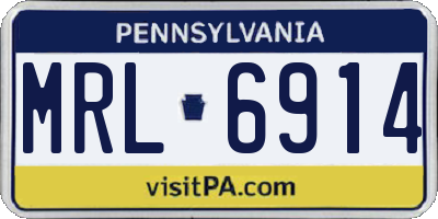 PA license plate MRL6914