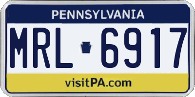 PA license plate MRL6917
