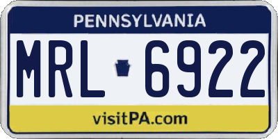 PA license plate MRL6922