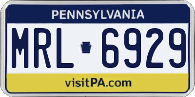 PA license plate MRL6929