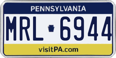 PA license plate MRL6944