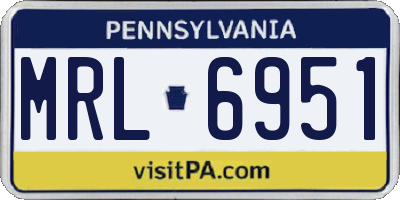 PA license plate MRL6951