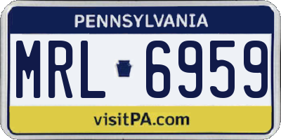 PA license plate MRL6959