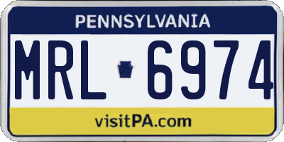 PA license plate MRL6974