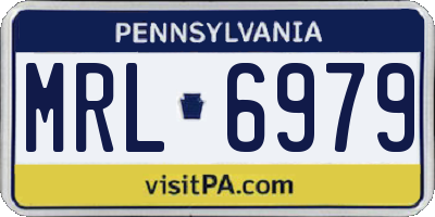 PA license plate MRL6979