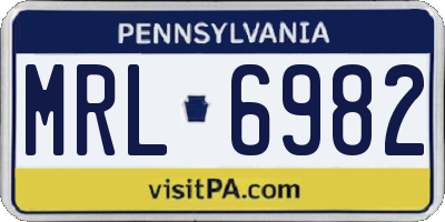 PA license plate MRL6982