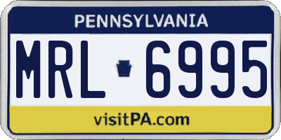 PA license plate MRL6995