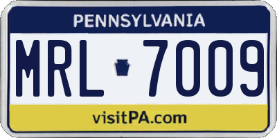 PA license plate MRL7009