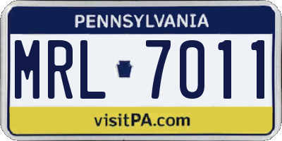 PA license plate MRL7011