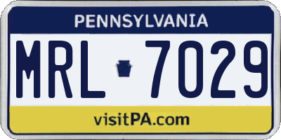 PA license plate MRL7029