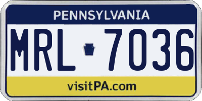 PA license plate MRL7036