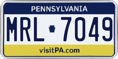 PA license plate MRL7049