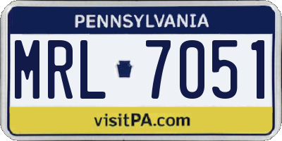 PA license plate MRL7051