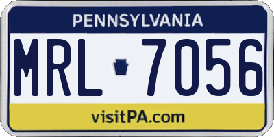 PA license plate MRL7056