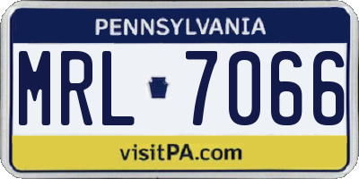 PA license plate MRL7066