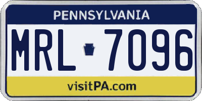 PA license plate MRL7096