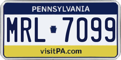 PA license plate MRL7099