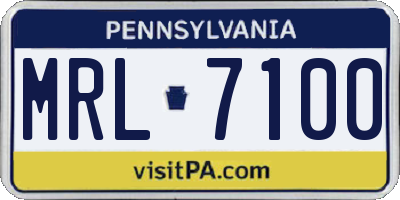PA license plate MRL7100