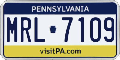 PA license plate MRL7109