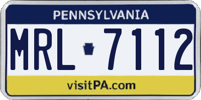 PA license plate MRL7112