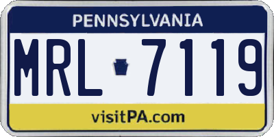 PA license plate MRL7119