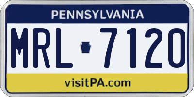 PA license plate MRL7120