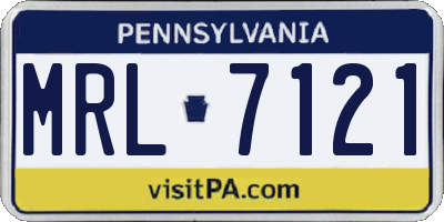 PA license plate MRL7121