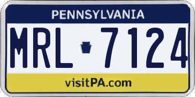 PA license plate MRL7124