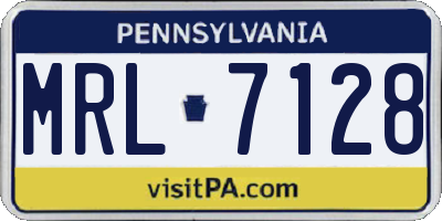 PA license plate MRL7128
